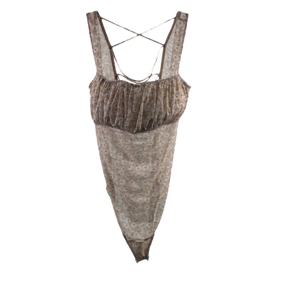 Gilly Hicks Hollister Nude Sheer Floral Body Size L